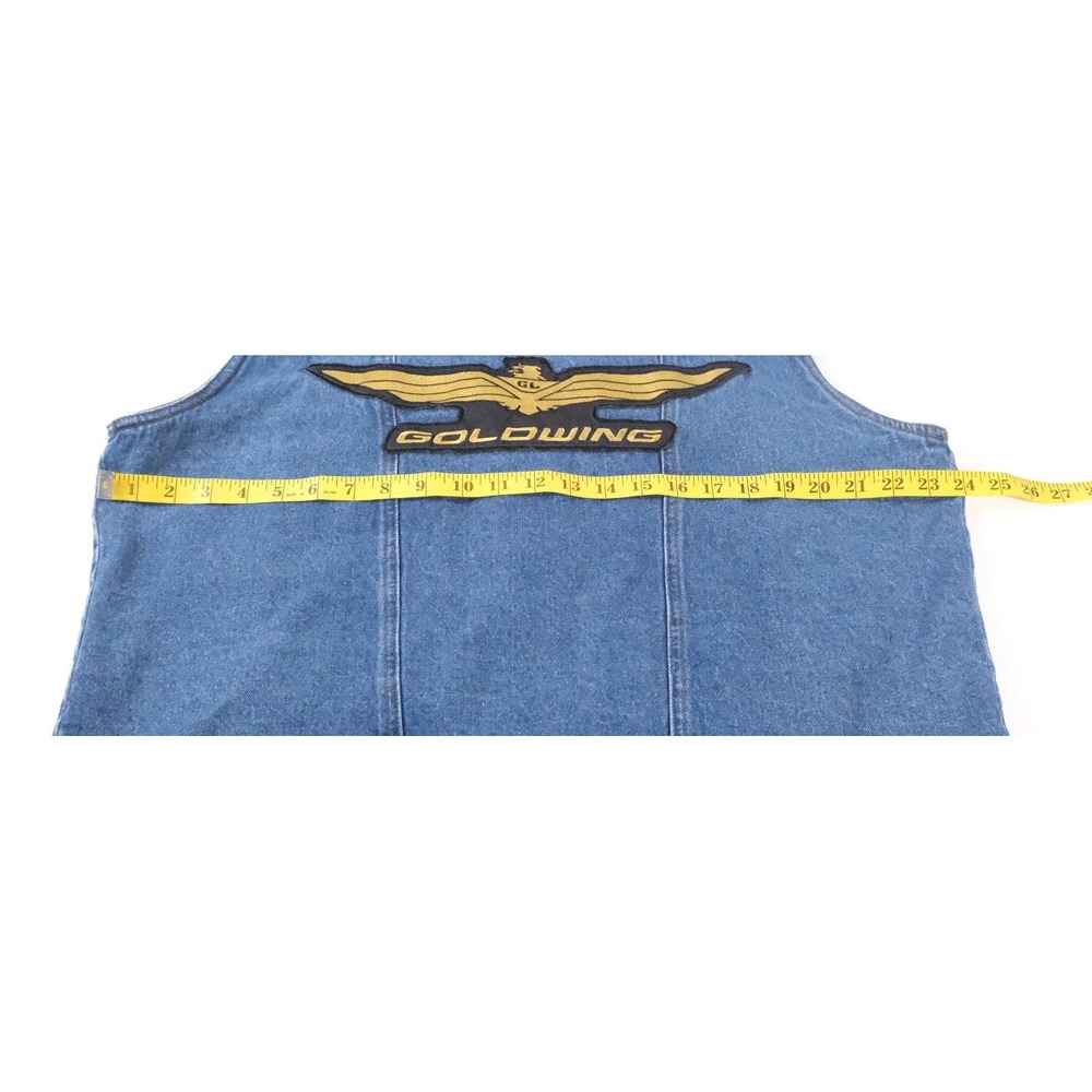 Bill Blass Denim Vest Mens XL Blue Goldwing Patch Vintage 80s Biker Motorcycle - Picture 3 of 6